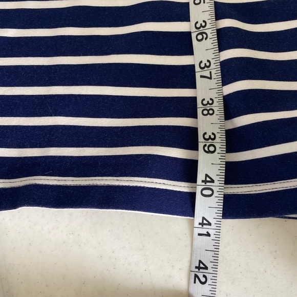 Talbots Navy & White Striped with Floral Neckline Dress - Picture 7 of 7